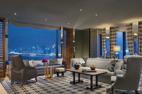 Rosewood Hong Kong Harbour Corner Suite Living Room Sofa