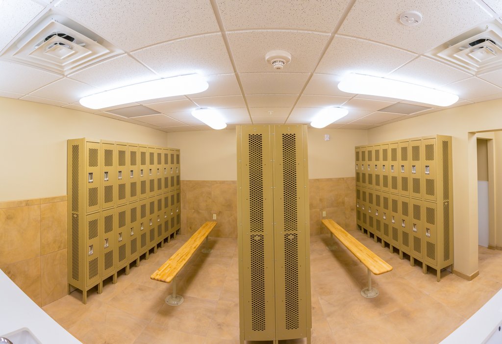 Mud room for oilfield workers to clean up before going to room.