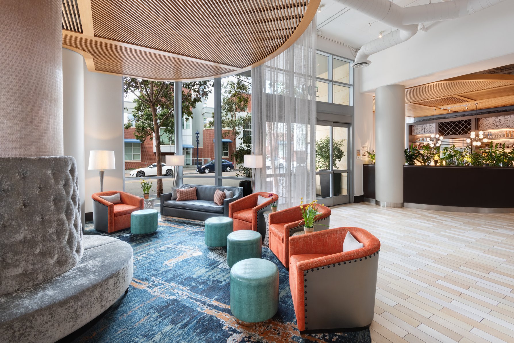 Our spacious hotel lobby welcomes you.