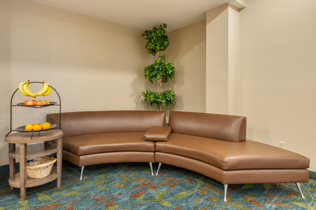 Relax in our hotel lobby while enjoying the free Wi-Fi.