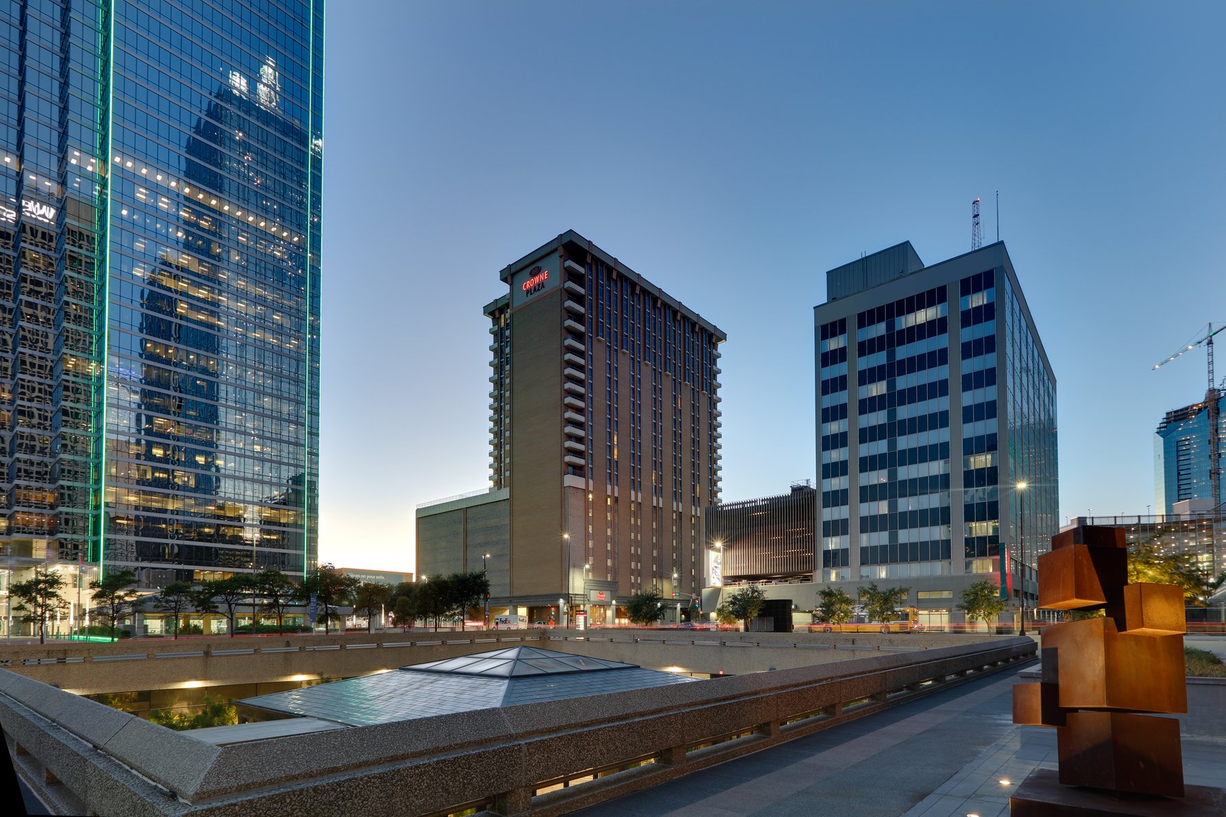 Crowne Plaza Dallas Downtown, an IHG Hotel - Hotel Exterior - Sunset - 1015 Elm Street, Dallas, Texas