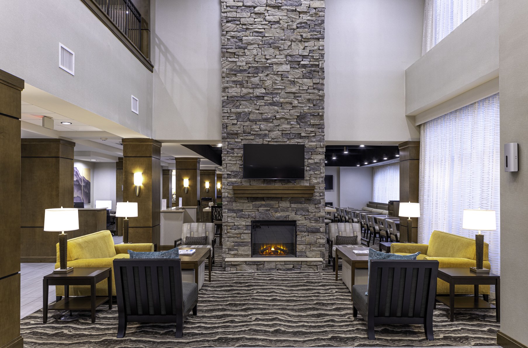 Take a break in the lobby with fireplace and free WiFi