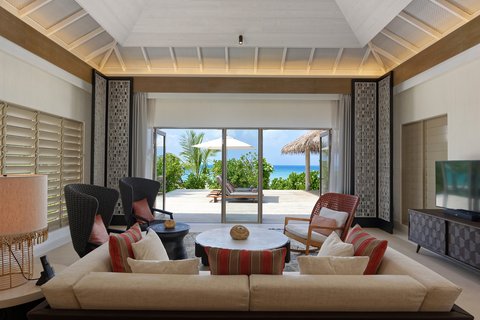 Two Bedroom Beachfront Pool Residence - Living Room