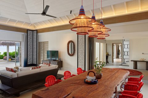Two Bedroom Beachfront Pool Residence - Dining Area
