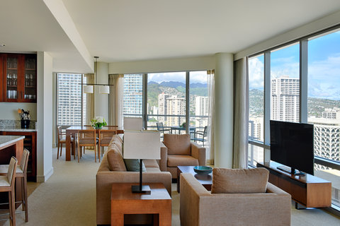 Trump Waikiki City View Suite Living Kitchen Dining