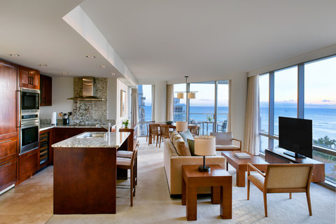 Trump Waikiki Suite Living Balcony Dusk