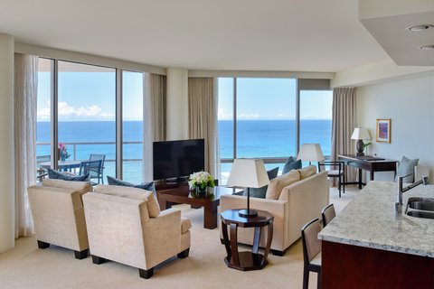 Trump Waikiki Ocean View Suite Living Balcony View