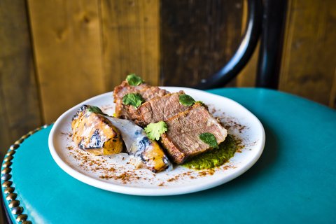 iberico pork neck, mojo verde, pineapple and lardo