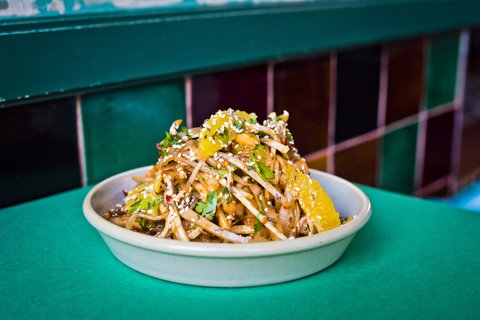 shaved root vegetable salad, sesame, cumin and caraway