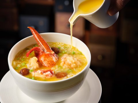 Poached Rice with Boston Lobster in Superior Stock