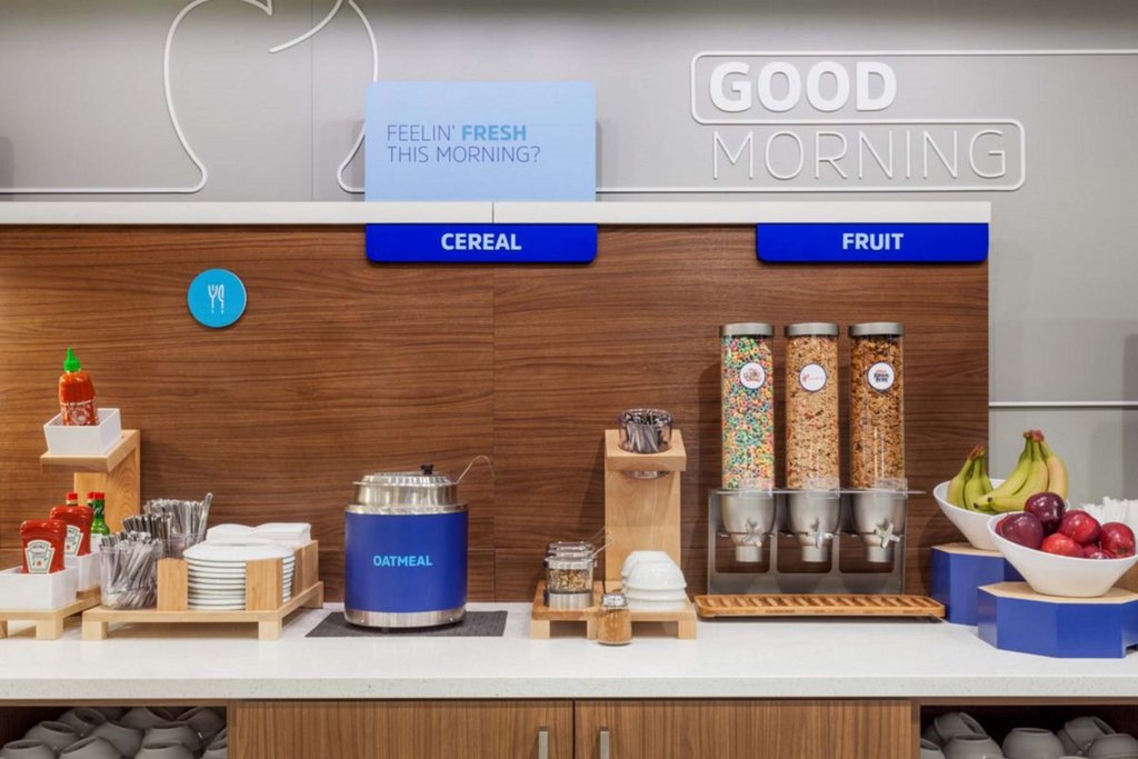 Hot & cold cereal every day plus fresh whole fruit for breakfast.