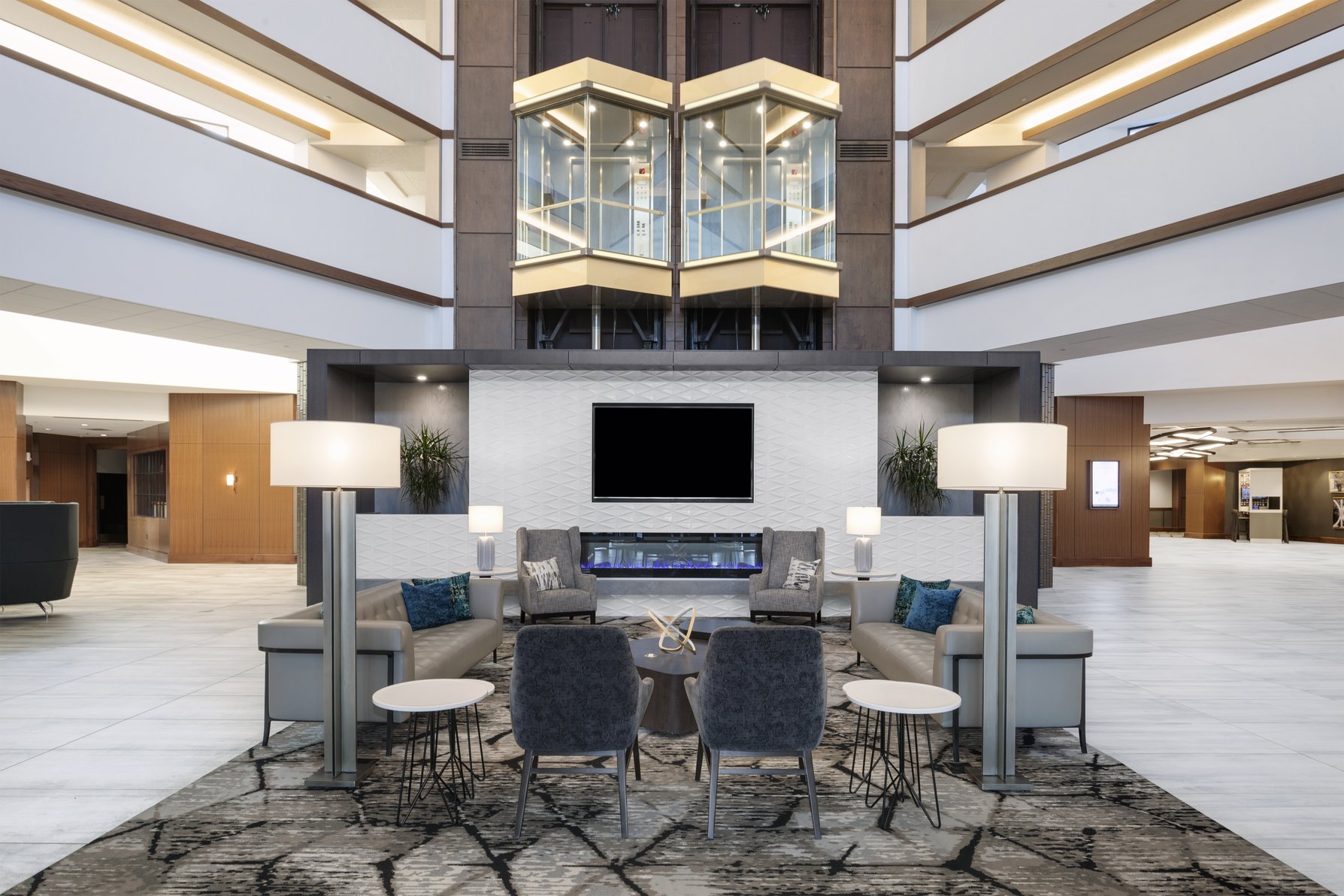 Our Grand Lobby is a great place to relax and visit with family.