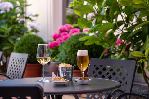 Relax in our terrace with an ice-cold beer or a glass of wine.