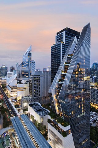 Rosewood Bangkok Exterior Facade Aerial View