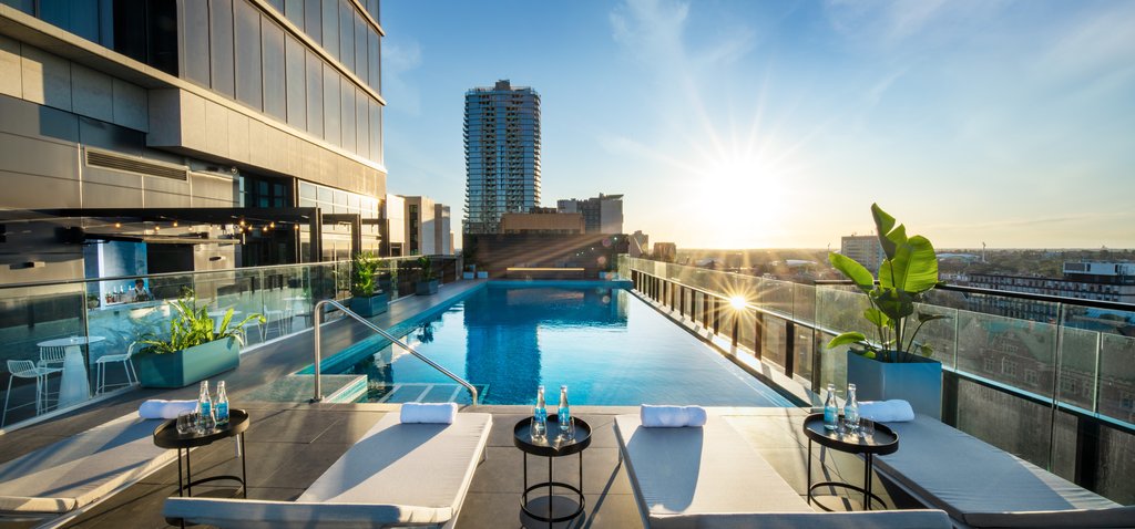 Outdoor heated pool on level 10 