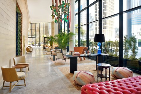 Lobby seating area at Hotel Indigo Dubai Downtown