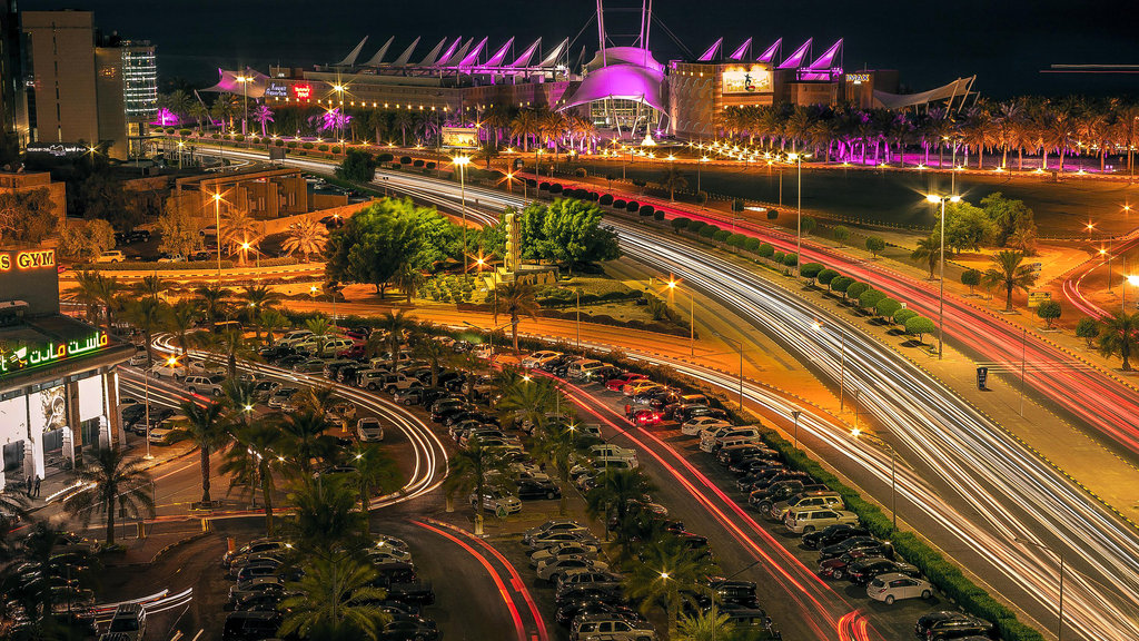 Kuwait's beach front is only walking distance from our hotel