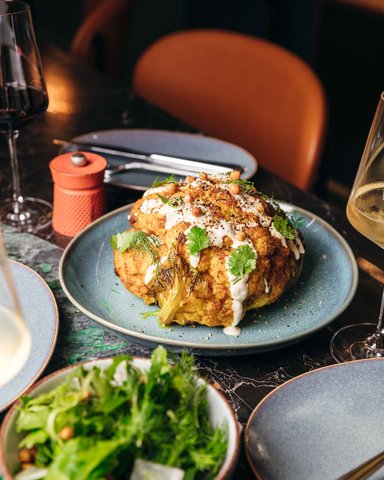 Roasted Cauliflower and Salad