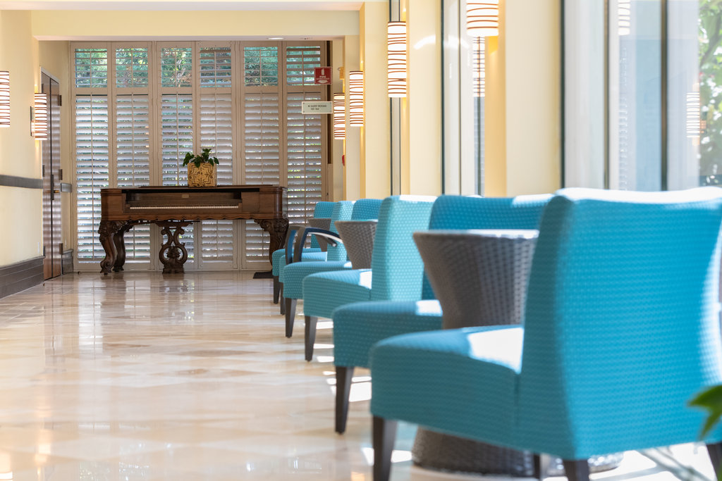 Natural light through the lobby.