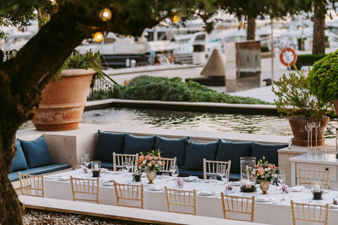 Wedding celebration under the old olive tree in The Garden