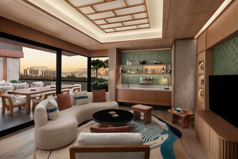 Sala de estar de la suite Nobu