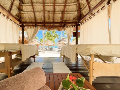 Get a couples massage at our Beach Spa Cabana.