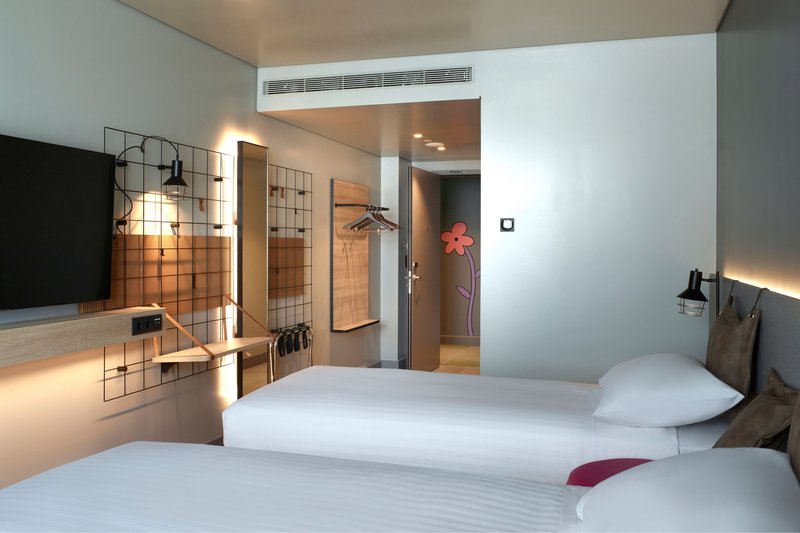 Guest room, twin beds, limited view