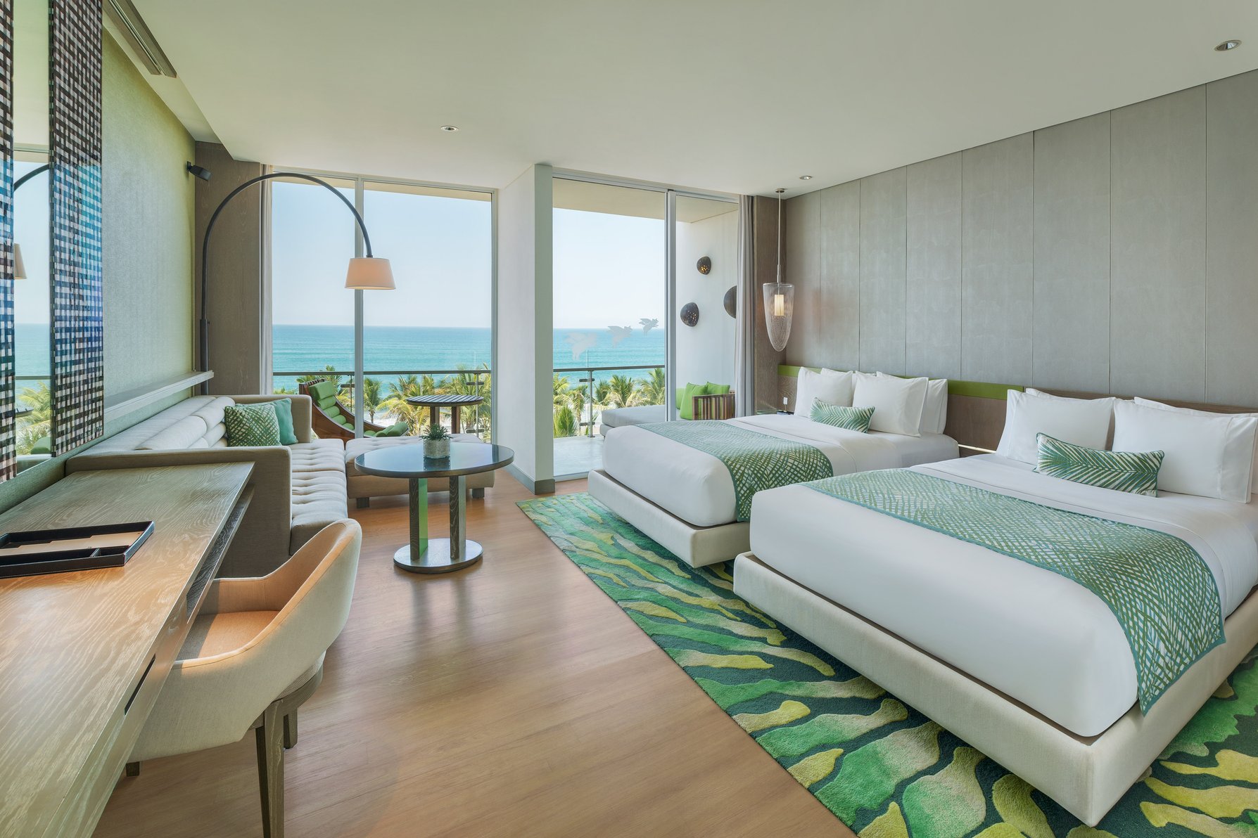 W Bali - Seminyak Room Type - Premier Ocean Facing View, Guest room, 2 Queen, Balcony