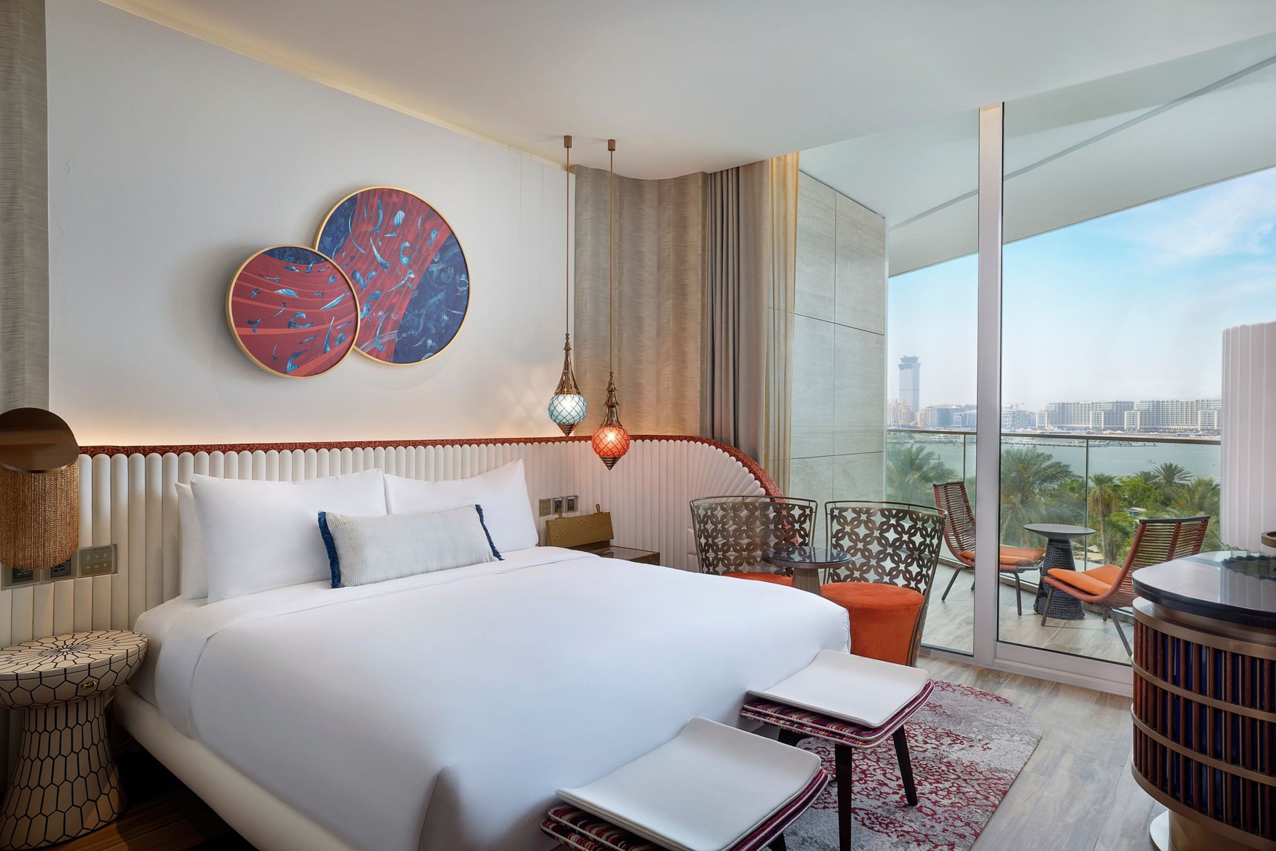 W Dubai  Mina Seyahi by Marriott Room Type - Deluxe Sea View, Guest room, 1 King, Sea view, Balcony