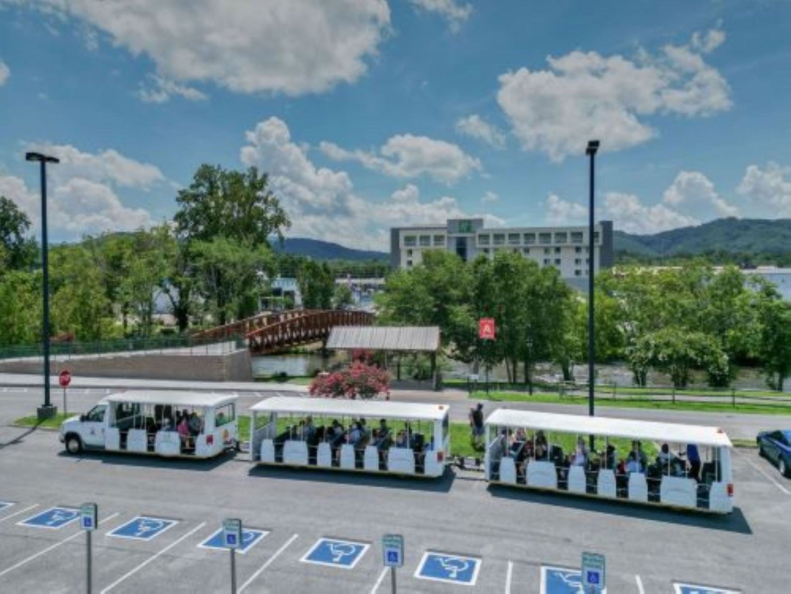 Bridge connects the hotel to the Island tram and Convention Center