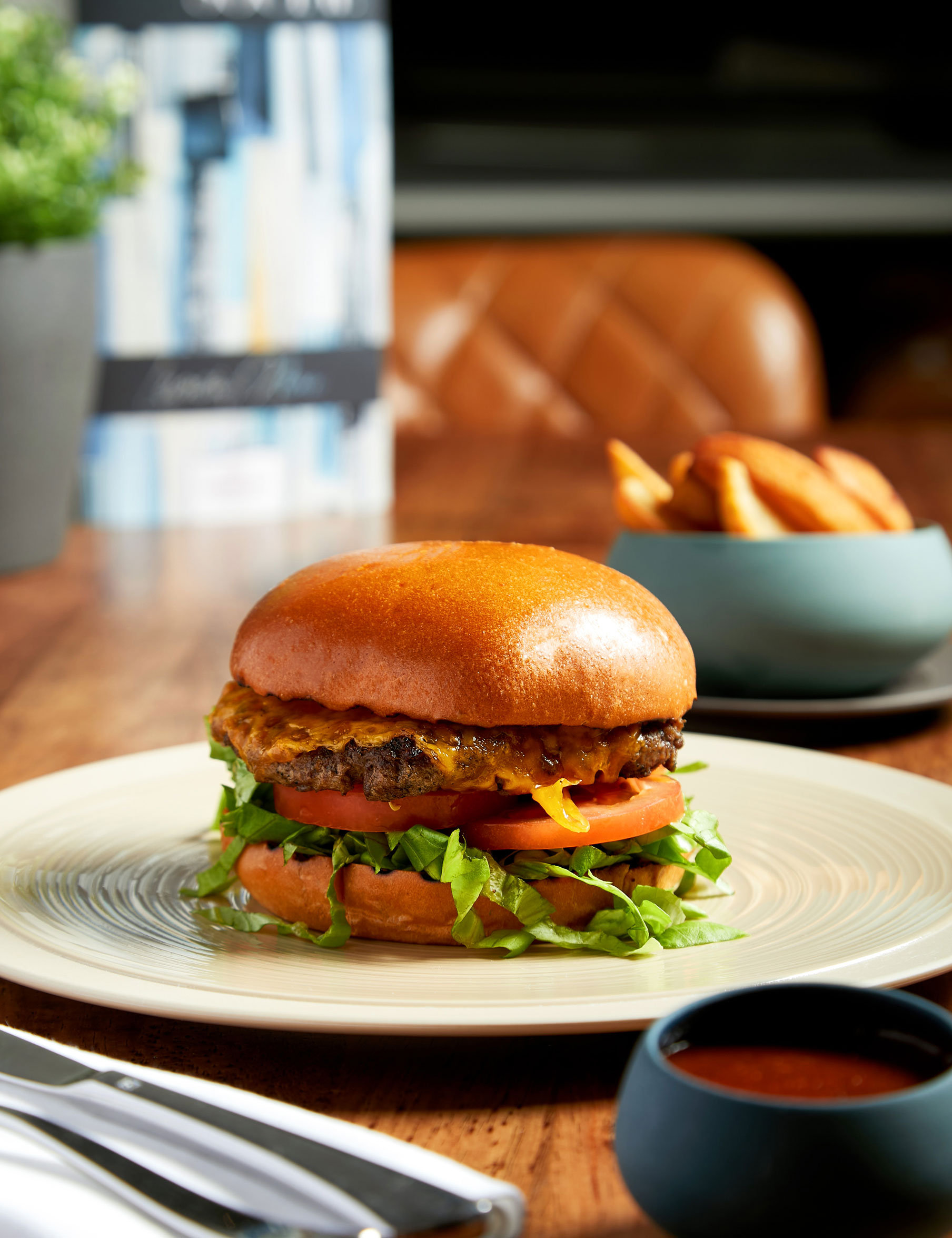 Irish Beef Burger in Cinnabar