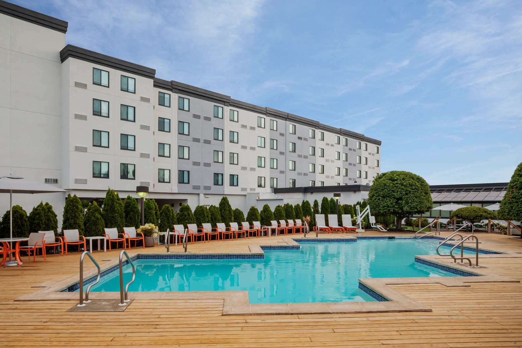 Take a dip in our seasonal outdoor pool or lounge poolside.