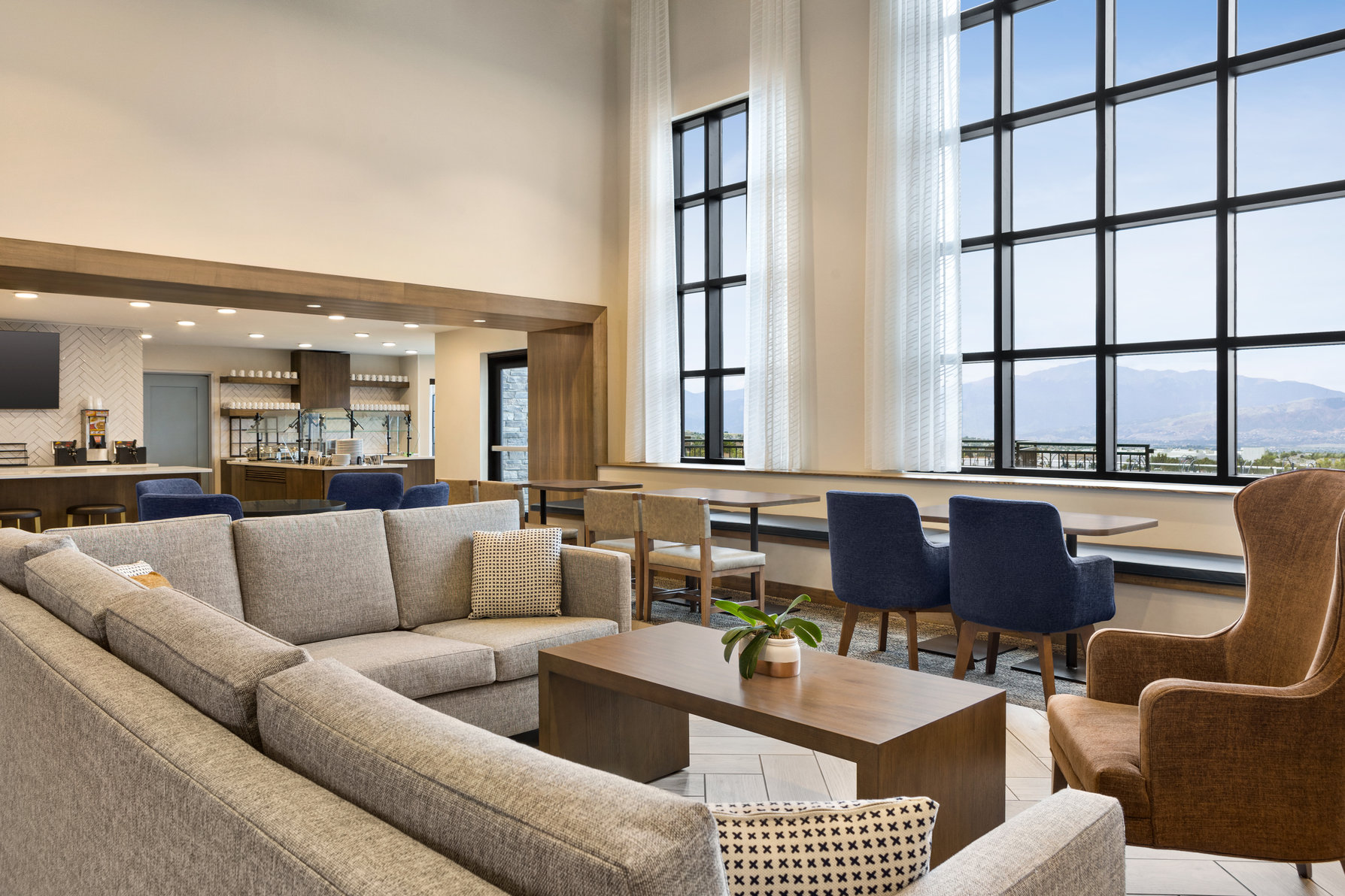 Great views of Colorado Springs from our modern lobby