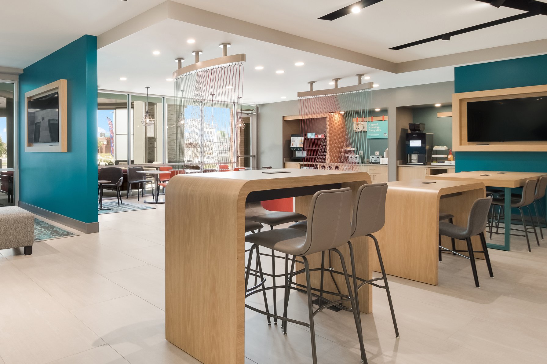 Ample seating in our lobby making working out of town a breeze