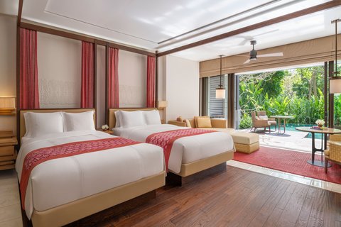 Bedroom of Sawangan Junior Suite with Pool Access