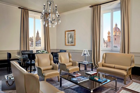 Sala de estar de la suite Bottega Veneta