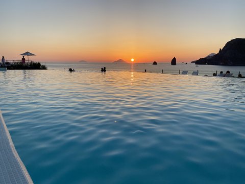 Sunset infinity pool