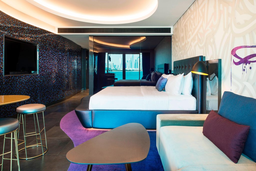 W Dubai - The Palm Room Type - Spectacular Room, Guest room, 1 King, Skyline view, Balcony