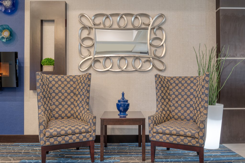 Our lobby features a variety of seating and meeting spaces. 
