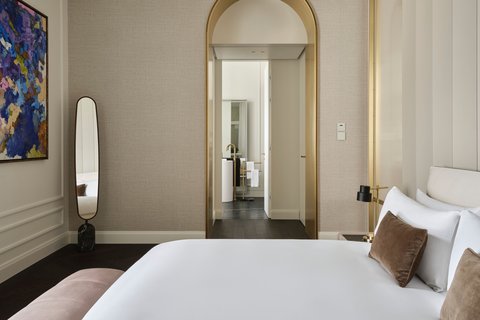 Bedroom with view to bathroom