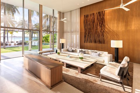 Living room flooded with natural sunlight