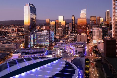 Downtown L.A. aerial view
