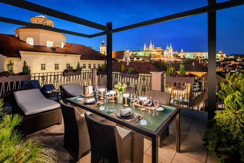 Prague Presidential Suite Terrace Night