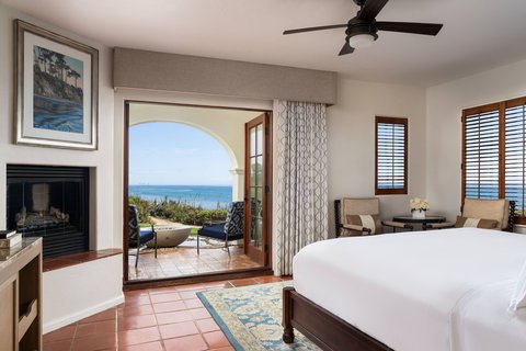 Fireside King Room with a Partial Ocean View.