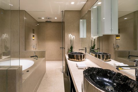 Bathroom with dual vanity