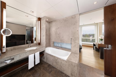 Luxurious amenities await in the bathroom of our King Junior Suite