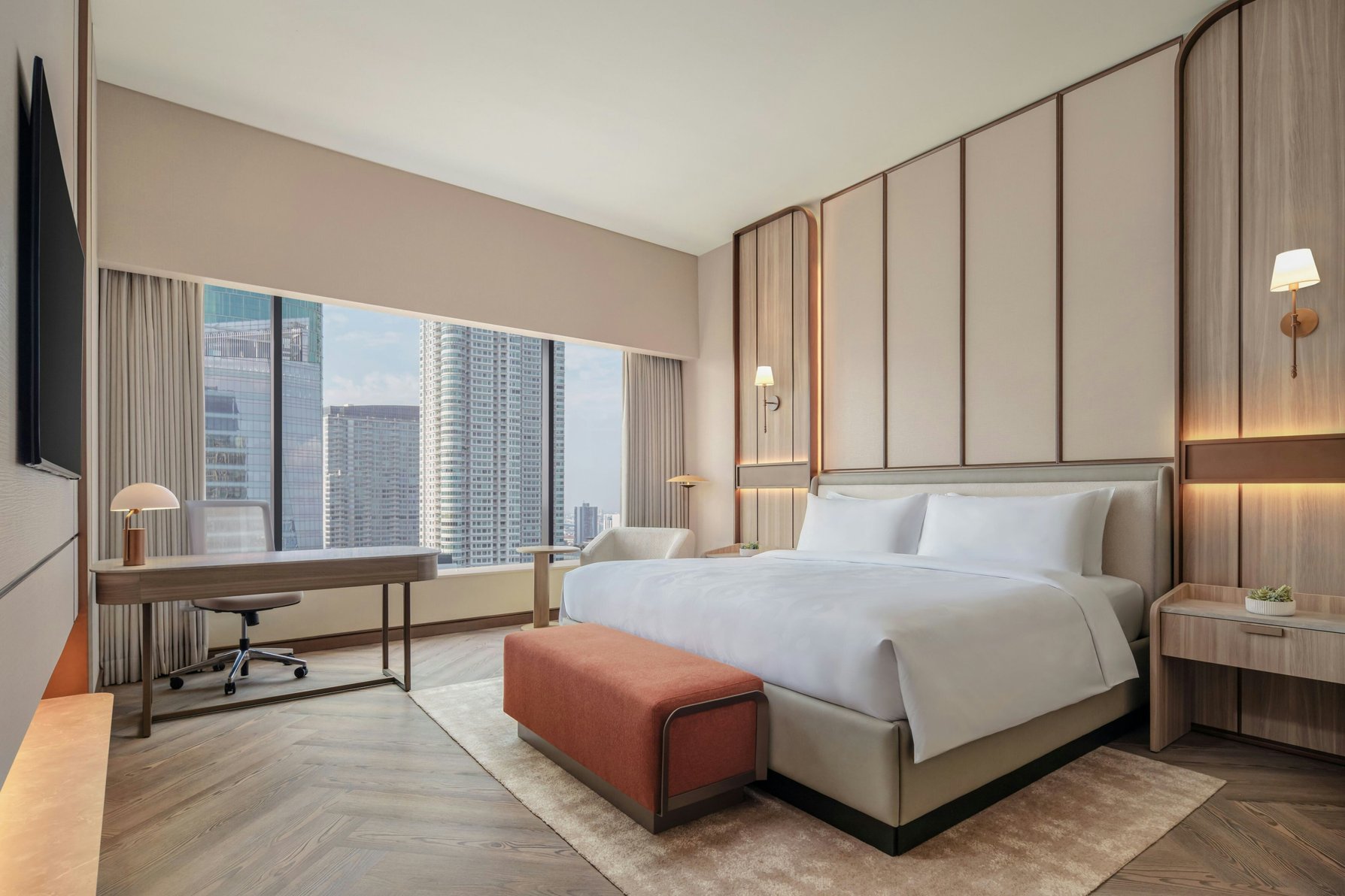 JW Marriott Hotel Jakarta Room Type - Premier Room, Executive lounge access, Guest room, 1 King, City view, High floor JW Marriott Hotel Jakarta Room Type - Premier Room, Executive lounge access, Guest room, 1 King, City view, High floor
