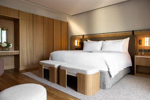 METT Barcelona Hotel Signature Suite Plunge Pool Wide Shot Bedroom Area