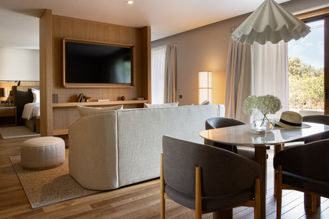 METT Barcelona Hotel Signature Suite Plunge Pool Wide Shot Living Area And View