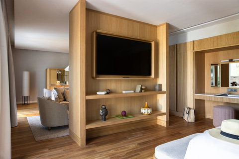 METT Barcelona Hotel Signature Suite Plunge Pool Wide Shot Bedroom And Living Area